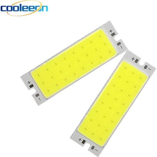 COOLEEON 62x20MM 5W 7W COB LED Cold White Color 12V LED Lamp for Car Lighting Work Lamp Home Decor Bulbs DIY 62MM COB Strip