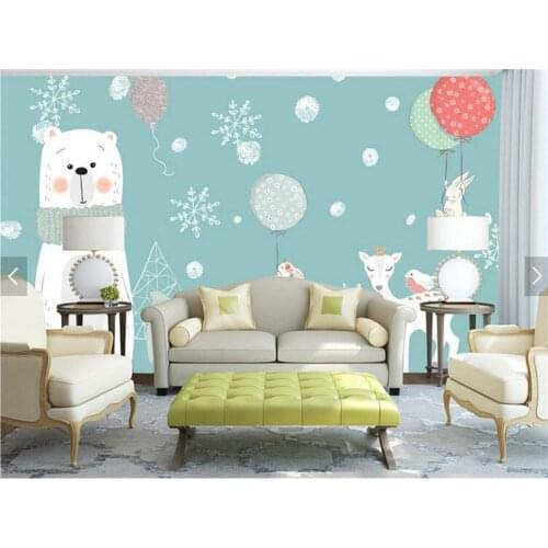 European Carton ELK Bear Kids' Bedroom Wall Mural Photo Wallpaper Wall Decor Large Murals Luxury Wall Paper Rolls 3d Animal