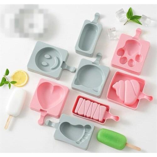 Footprint/Smiley Face Popsicle Ice Cream Silicone Mold Ice Cube Chocolate Pastry Mould Fonant Candy Molds Cake Decoration Tools