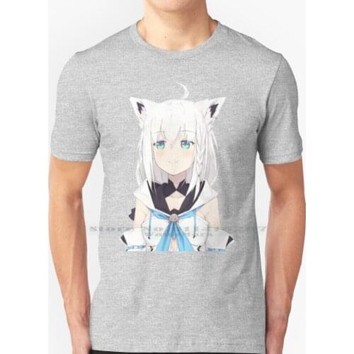 Shirakami Fubuki Smug - Hololive T Shirt 100% Pure Cotton Shirakami Fubuki Shirakami Fubuki Hololive Gamers Vtuber Virtual