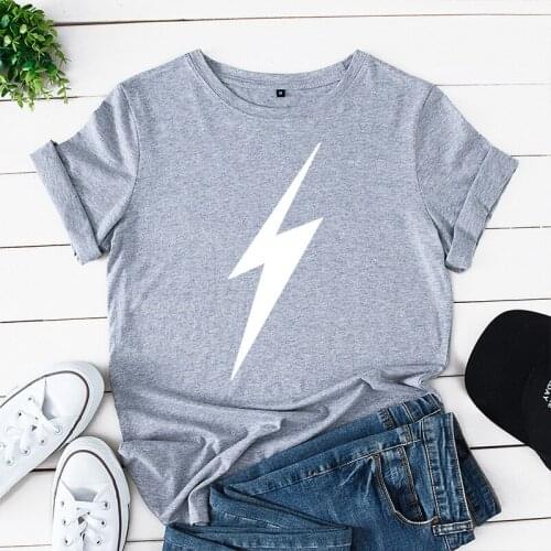 Women Flashlight Print Summer T Shirt Casual Oversize Streetwear Cotton Tshirt Loose Tops Harajuku Short Sleeve Simple Tee Shirt