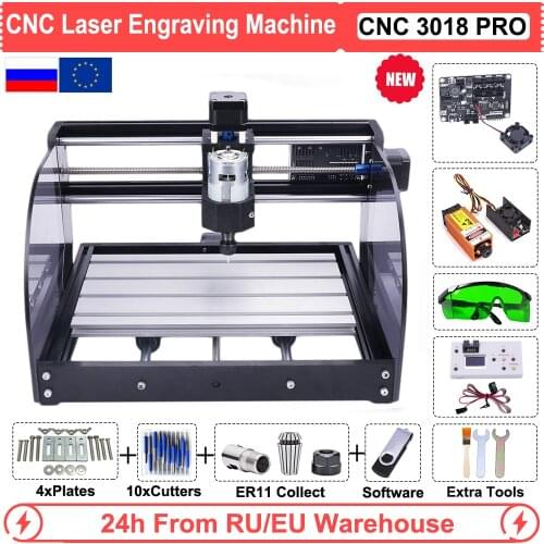 Mini CNC Laser Router Engraving Machine DIY CNC 3018 Pro MAX GRBL Offline Controller 1000mW 2500mW 5500mW 7W 10W 15w Module