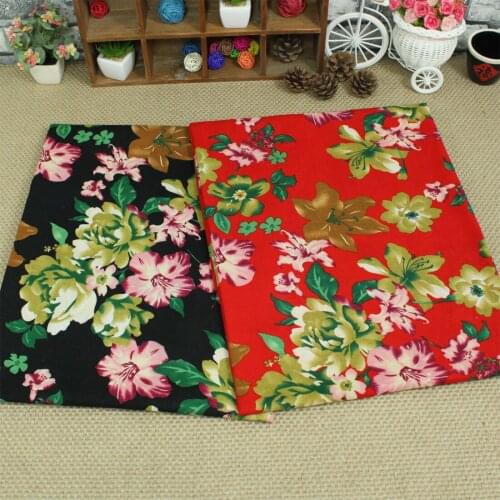 Cotton/linen ethnic morning glory big flowers fabric for DIY APPAREL dress craft curtain tablecloth cushions handwork decoration