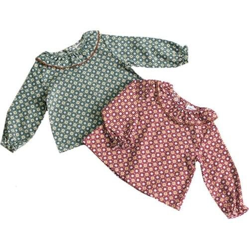 1-4Yrs Children Girls Tops Ruffle Shirt Brand Baby Girl Clothes 2019 Autumn New Design Girls Cotton Tops Floral Print T Shirt