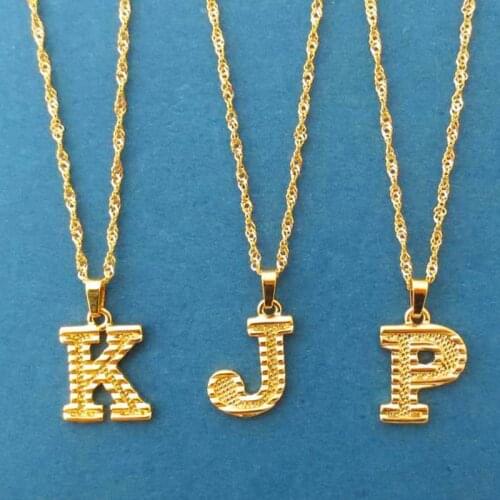 Dainty Letter Necklaces For Women Girls Gold Color Initial Pendant Thin Chain English Letter Jewelry Alphabet Party Gifts