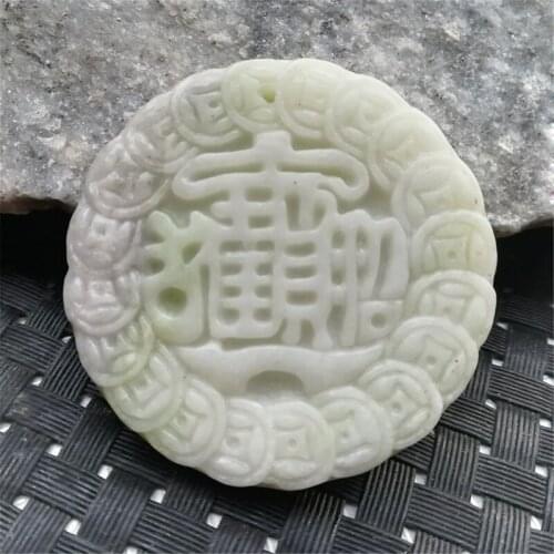 Natural White Jade Chinese Pendants for fortune Necklace Fashion Jewellery Accessories Hand-Carved Lucky Amulet Gifts Women