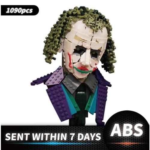 Movie Collection Warrior JokerING Bust Statue Action Figure Decoration Evil Clown Head Sculpture Model Building Blocks Bricks