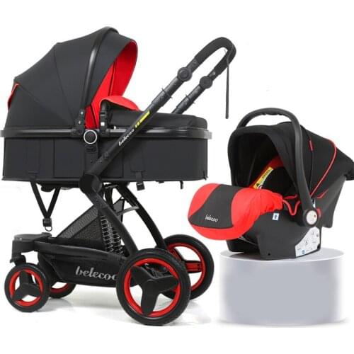 Belecoo Baby Stroller 3 In 1 Baby Trolley Newborn Pram Portable Pushchair Foldable Baby Cart Baby Stroller Car Seat