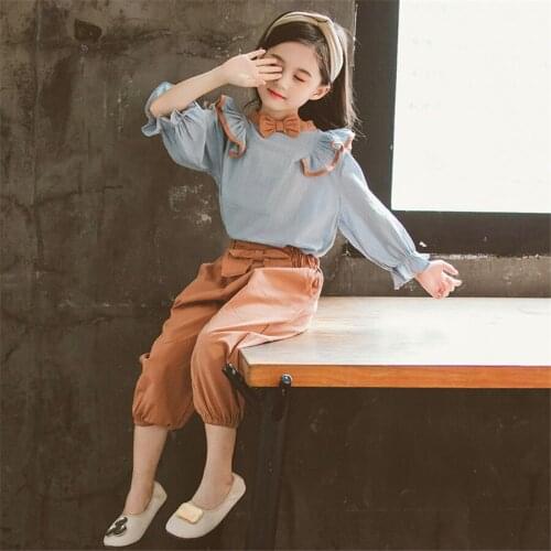 Girls Clothes Sets Spring Childrens Clothing Set shirt + Pants Two-piece Casual Kids Sport Suits Teenage 6 8 9 10 12 years