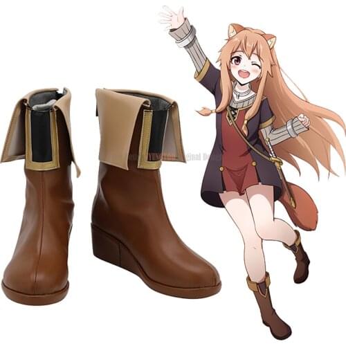 Youth Raphtalia Shoes Cosplay The Rising of the Shield Hero Raphtalia Cosplay Boots Brown Shoes Custom Made
