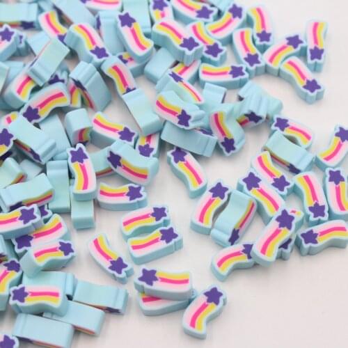 100g/Lot Elegant Rainbow Bar with Star Polymer Clay Slices Soft Pottery Sprinkles for Slime Decoration DIY Crafts