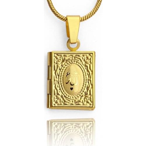 Gold Color Allah Box Pendant Necklace For Women/Men Exquisite Phase Box Fansheng Jewelry