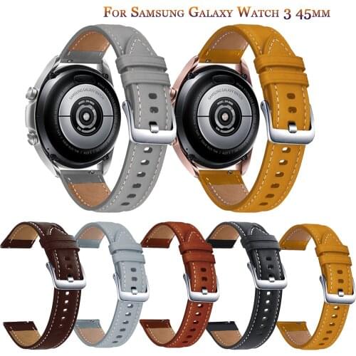 New Genuine Leather Watch Bands For Samsung Galaxy Watch3 45mm Replacement band For Galaxy Watch 46mm Wrist strap accessories