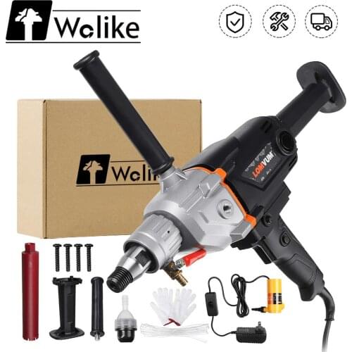220V Handheld Diamond Core Drilling Machine Dry/Wet Diamond Core Drill Concrete Core Drilling Machine with Water Pump Accessory