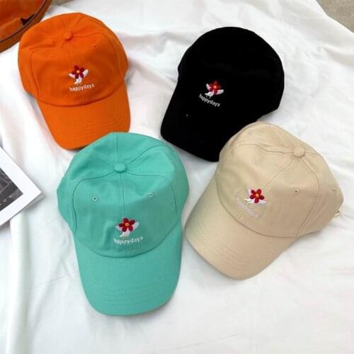 Snapback Cap Cute Flower Letter Visor Hat Women Summer Casual Outdoor Fashion Baseball Cap Girl