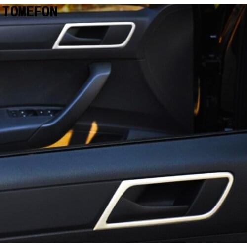 TOMEFON Car Auto Sedan Styling For Skoda Rapid Spaceback 2013 2014 2015 2016 ABS Chrome Interior Door Cup Bowl Accessories Trim