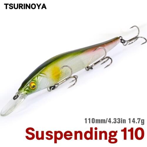 TSURINOYA 110SP Suspending Jerkbait Fishing Lure 110mm 14.7g Pike Bass Minnow Artificial Hard Bait Tungsten Weight Wobblers