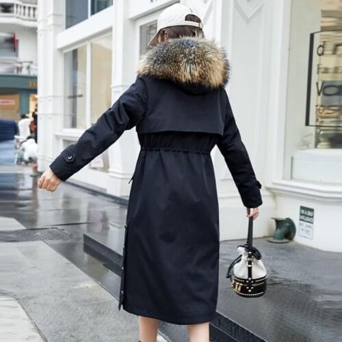 Raccoon Rex Collar Rabbit Winter Coat Real Fur Parka for Women Clothes 2020 T9420 YY247