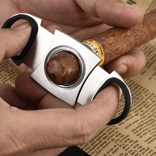 1 pc High quality Cigar Smoking Accessories Double Finger Stretch Type Cigar Cutter Knife