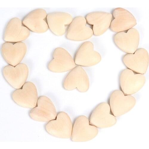 10pcs Natural Color Heart Shape Wooden Loose Beads Eco-Friendly Wood Spacer Bead For Kids Bracelet Jewelry Making