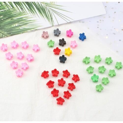 10 Pieces Colorful Mini Flower Hairpin Claw Clip Childrens Cute Frosted Hair Clip Hair Accessory Baby Headdress Birthday Gift