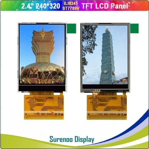 2.4" inch 240*320 37P/0.8 8/16 Bit Parallel MCU TFT LCD Module Display Screen LCM ILI9341 ST7789V w/ Resistive Touch Panel