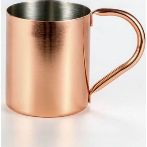 400ml 2 Style Straight Rose Gold Stainless Steel Wine Glass Flame Cocktail Cup Moscow Mule Cup Bar Cold Drink Mug Drinking Set