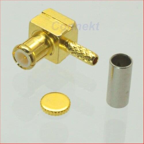 50pcs/lot MCX male plug right angle 90 degree crimp RG178 RG196 RF connector