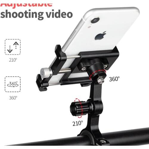 New Store Cycling Aluminum Phone Holder Bicycle Adjustable Handlebar Mobile Stand Bracket For 3.5-6.6 Inch MTB Bike Accessories