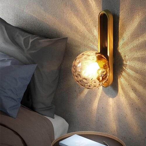 American Minimalist Living Room Wall Lamp Corridor Aisle Mirror Headlights Magic Bean Glass Ball Bedroom Bedside Luxury Light