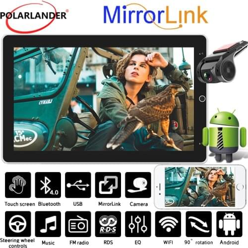 2 Din 10.1 Inch 90° Rotating Big Screen Android Car Radio Multi Languages Thin USB WIFI GPS Antenna Bluetooth Offline Map Iphone