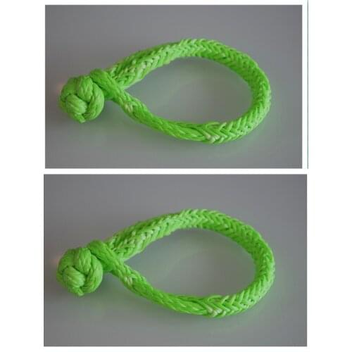 Free Shipping 2Pack of Green 6mm*80mm Soft Shackle for Boating ATV UTV SUV 4X4 Truck Recovery,ATV Winch Shackle