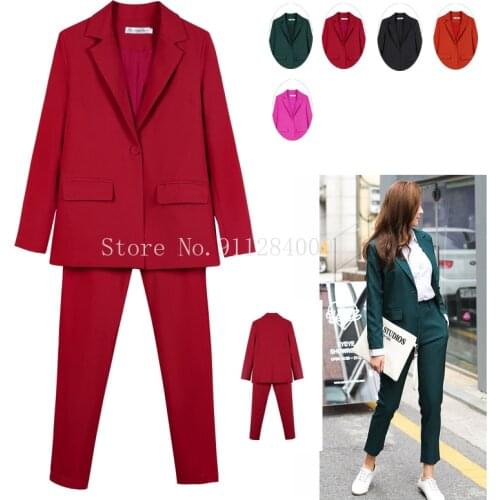 Work Pant Suits OL 2 Piece Set for Women Business Interview Suit Set Uniform Smil Blazer And Pencil Pant Office Lady suit