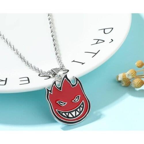 Stainless Steel Chains Flame Boy Hip Hop Gangster Fireman Long Pendants Mens Necklace Jewelry on The Neck Accessory Wholesale