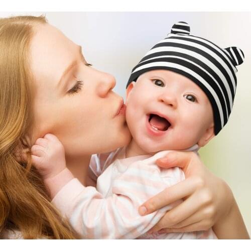 Newborn 0-1 Year Teddy Baby Hat With Cute Ear Earflap Beanie For Boys Girls Toddlers Children 12 Months Cotton Bear Beanie Cap