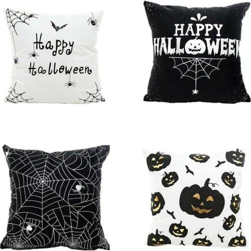 Halloween Sofa Waist Cushion Cover Polyester Throw Pillow Case 45 x 45 cm Festival Party Home Seat Decoration