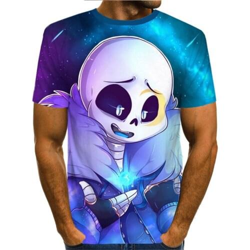 Summer Men Women 3D Game T-Shirt Boys Girls Undertale Sans Lovely Anime Printed Tshirt Children Birthday Party Gift Clothes Top
