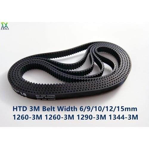 HTD 3M Timing belt C=1260 1263 1290 1344 width 6/9/15mm Teeth 420 421 430 448 HTD3M synchronous 1260-3M 1260-3M 1290-3M 1344-3M