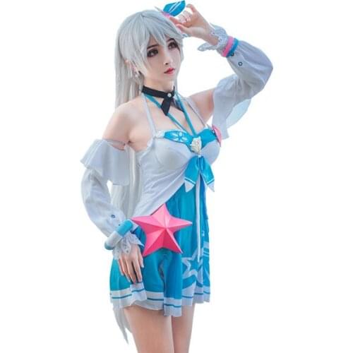 Game Honkai Impact 3 Cospaly Costume Sweety and Cute Swimsuit Halloween Dress Full sets A