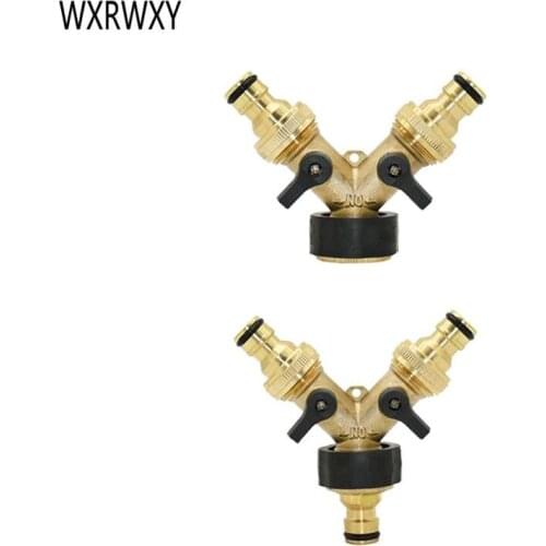 Brass 3/4 Garden tap 2 way tap Y-Connector Irrigation valve water splitter connectors water Splitter 1pcs