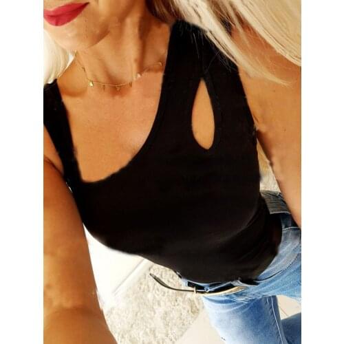 Casual Hallow Out Tank Top Women White 2021 Summer Casual Fitness Vest Soild Colors Sleeveless Off Shoulder Sexy Tops Women