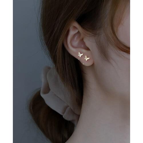 Fashion Elegant Crystal Butterfly Clip Earrings For Women No Piercing Fake Cartilage Cute Statement Korean Earring Gifts