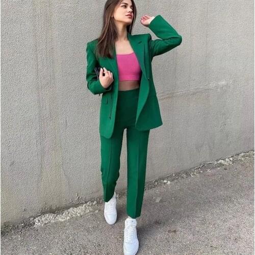 MosiMolly Chic Elegant Green Blazer Coats Women OL streetwear Outerwear Coats Jakcets 2021 Trendy