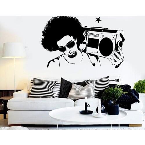 Music Wall Decal Vinyl Music Retro Boombox Wall Stickers for Home Room Wall Decor Guaranteed Quality Decal Removable Mural C447
