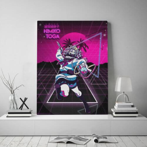 Wall Art Modular Canvas Pictures Home Decor Painting Prints Himiko Toga BHNA Retrowave Poster Living Room Cuadros Framework