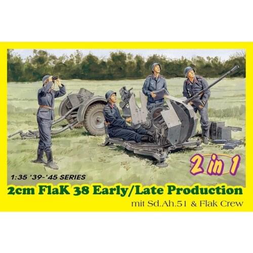 DRAGON 6942 1/35 German 2cm Flak 38 mit Sd.Ah.51& Flak Crew - Scale model Kit