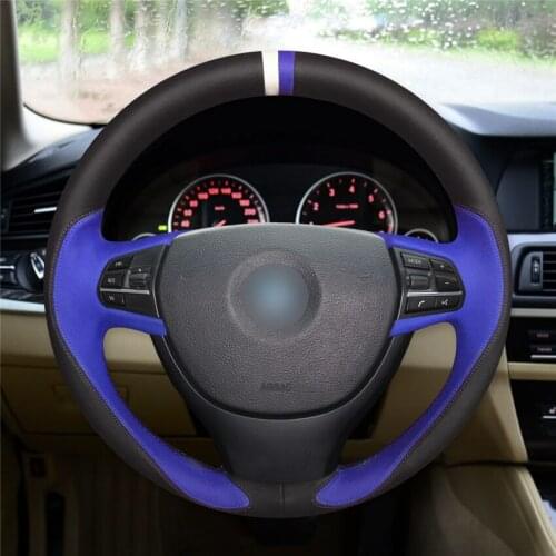 DIY Anti-Slip Wear-Resistant Steering Wheel Cover For BMW F10 F07 2009-2017 F11 2010-2017 F01 2008-2015 Car Interior Decoration