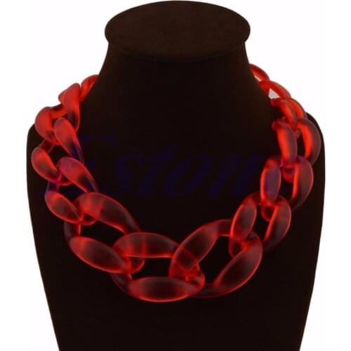 New Hot Fashion Lady Acrylic Collar Chunky Choker Statement Chain Necklace Pendant Jewel