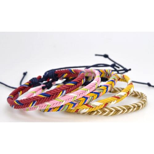 Hand Weave Braided Bracelets for Women Bohemian Vintage Cotton Rope Cheap Ethnic Charm Bracelets Brazil Boho Jewelry