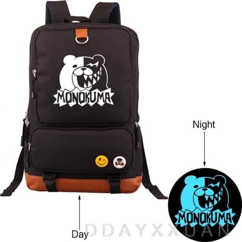 USB Charging Headphone jack Backpack School Bags Mochila Feminina Laptop Backpack Schoolbag anime Danganronpa Printing backpack